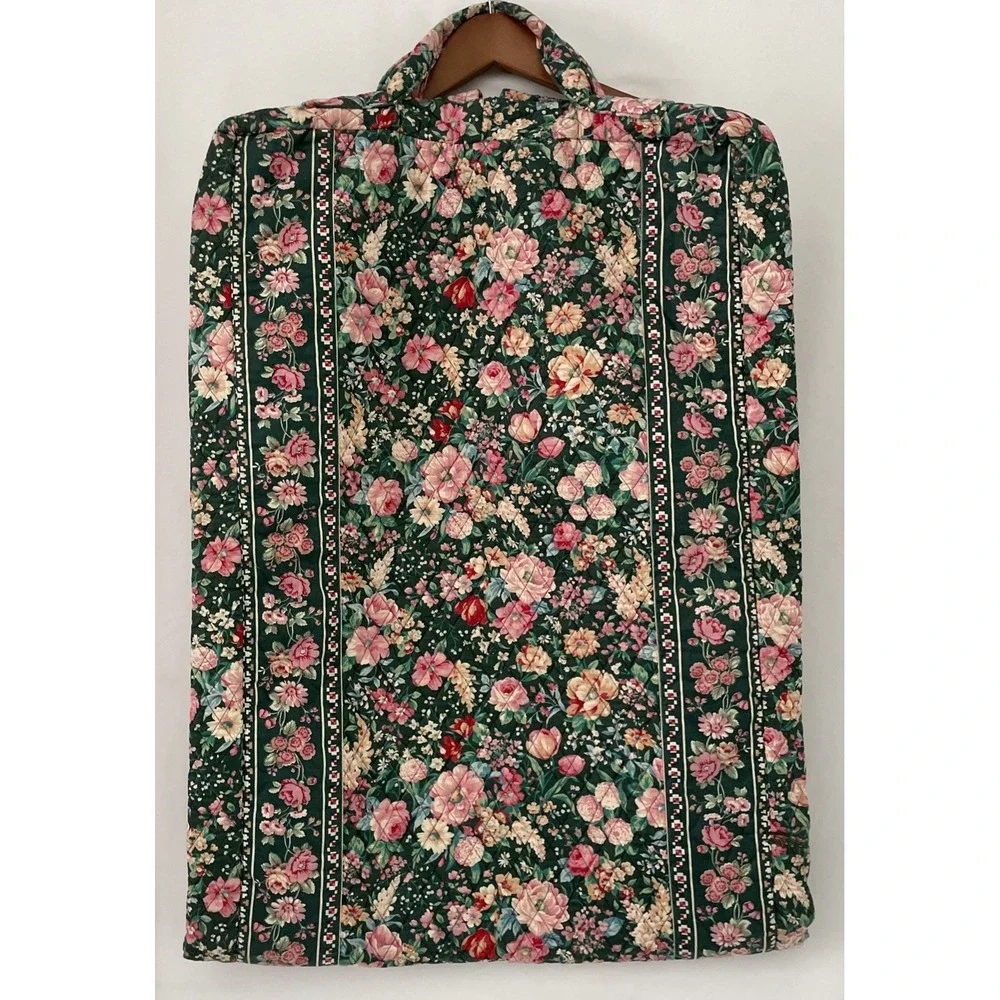 Vintage Vera Bradley Garment Bag Springtime Quilted Floral Travel Luggage 90's